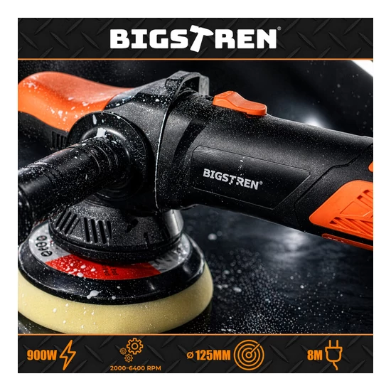 900 W-os Bigstretch kettős működésű autópolírozó, DA 125/150 mm sebességszabályozással
