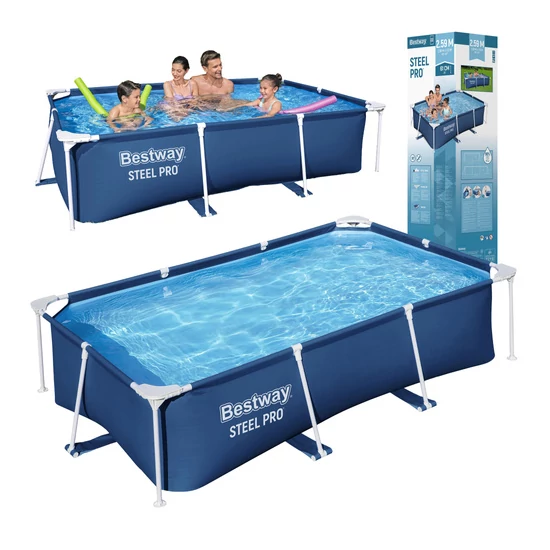 BESTWAY keretes medence 259x170x61 cm kerti családi, erős PVC-ből