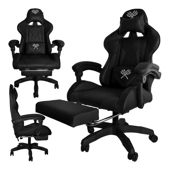 Kényelmes Gamer szék lábtartóval és derékpárnával Kedvező áron