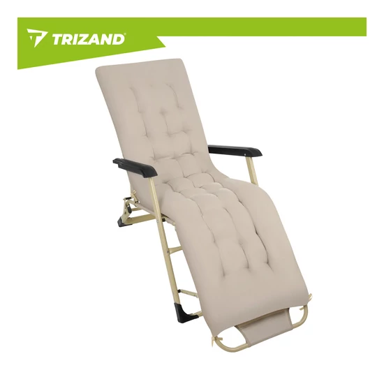 Összecsukható nagyméretű napozóágy vastag párnával + fejtámlával 60 x 177 x 30cm 
