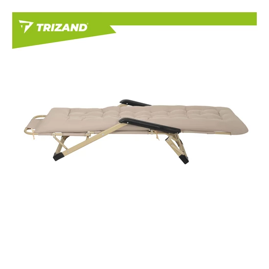 Összecsukható nagyméretű napozóágy vastag párnával + fejtámlával 60 x 177 x 30cm 