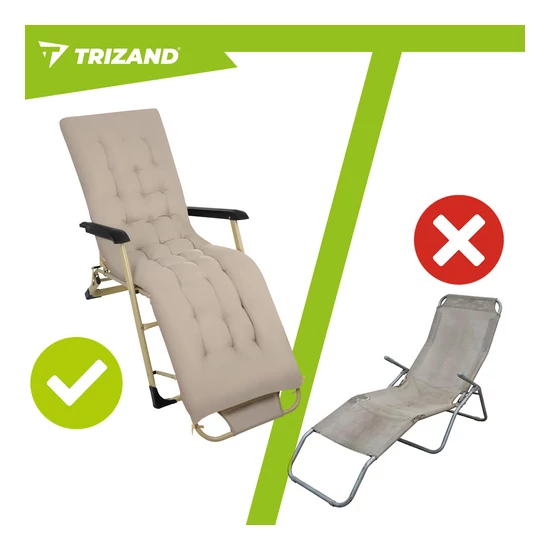 Összecsukható nagyméretű napozóágy vastag párnával + fejtámlával 60 x 177 x 30cm 