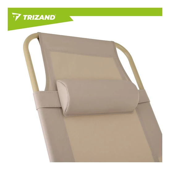 Összecsukható nagyméretű napozóágy vastag párnával + fejtámlával 60 x 177 x 30cm 