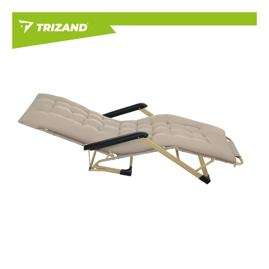 Összecsukható nagyméretű napozóágy vastag párnával + fejtámlával 60 x 177 x 30cm 
