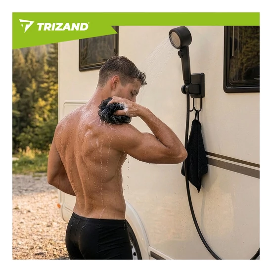 TRIZAND 8000mAh hordozható kempingzuhany LED kijelzővel IPX8