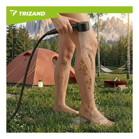 TRIZAND 8000mAh hordozható kempingzuhany LED kijelzővel IPX8
