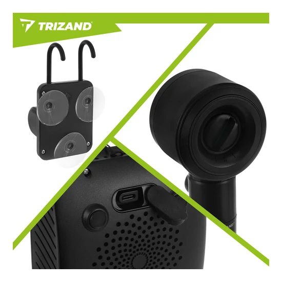 TRIZAND 8000mAh hordozható kempingzuhany LED kijelzővel IPX8