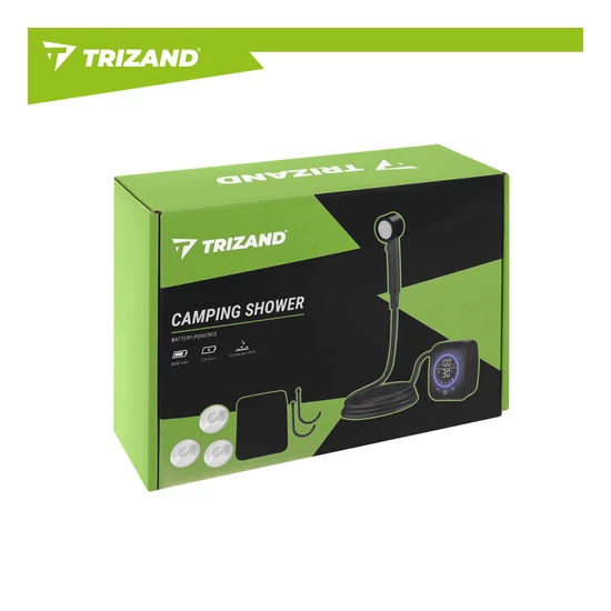 TRIZAND 8000mAh hordozható kempingzuhany LED kijelzővel IPX8