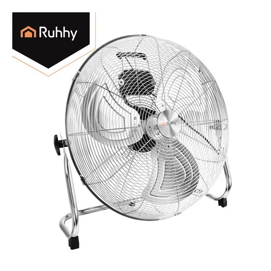 Padlóventilátor 50 cm Ruhhy 130W fém nagy teljesítményű 3 sebességfokozat