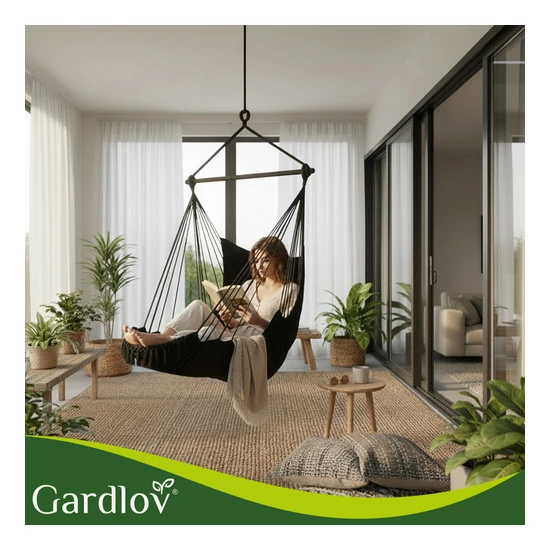 Függőágy - fekete  brazil szék 210cm fekete Gardlov