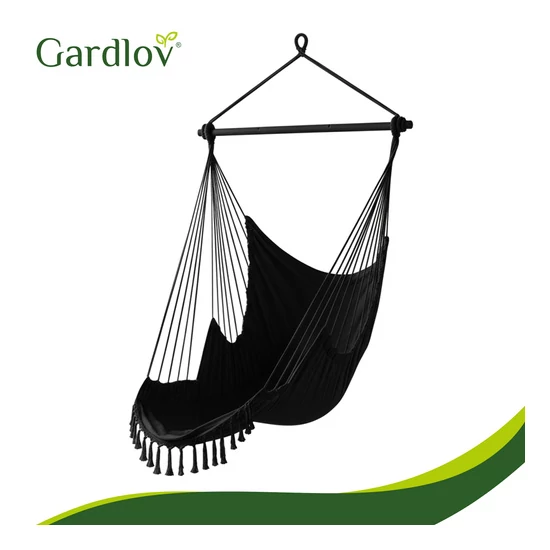 Függőágy - fekete  brazil szék 210cm fekete Gardlov