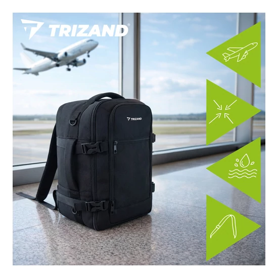 Vízálló 3-funkciós kézipoggyász hátizsák / válltáska – Wizz Air és Ryanair kompatibilis 40x30x20 cm