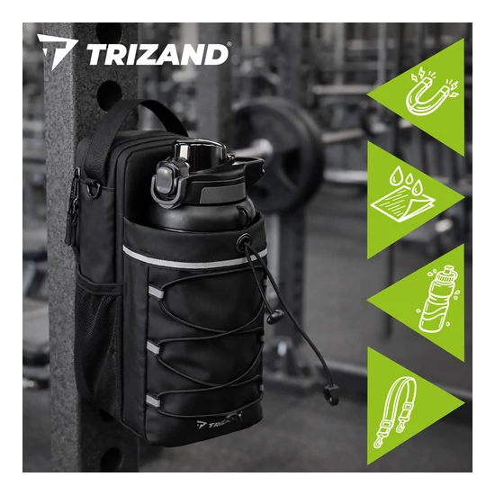 TRIZAND 4,5 literes mágneses sporttáska edzőterembe, rendezővel palacknak ​​és telefonnak