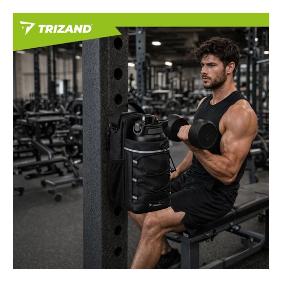TRIZAND 4,5 literes mágneses sporttáska edzőterembe, rendezővel palacknak ​​és telefonnak