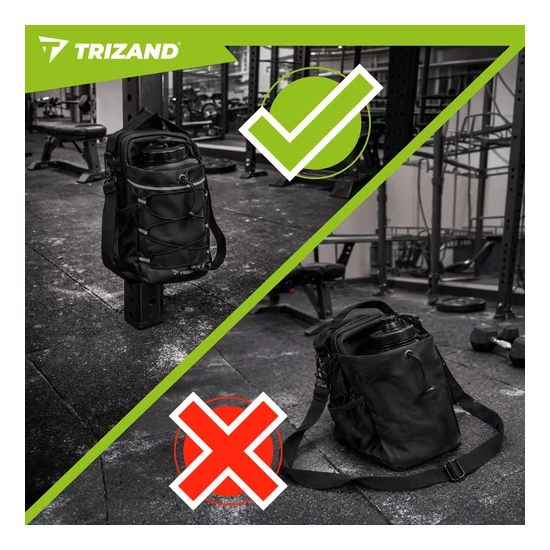 TRIZAND 4,5 literes mágneses sporttáska edzőterembe, rendezővel palacknak ​​és telefonnak