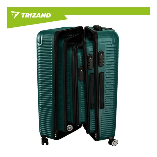 TRIZAND Sötétzöld 3 részes bőrönd szett Kezdő áron