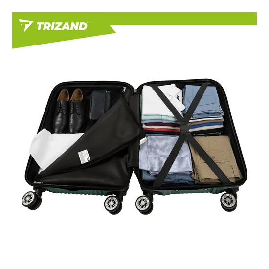 TRIZAND Sötétzöld 3 részes bőrönd szett Kezdő áron