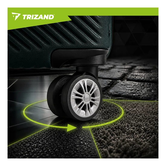 TRIZAND Sötétzöld 3 részes bőrönd szett Kezdő áron