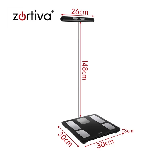 Zortiva Analitikai bluetoothos fürdőszobamérleg