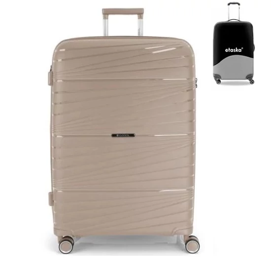 Gabol bőrönd nagy méret GA-1220L Bézs ajándék bőröndhuzattal