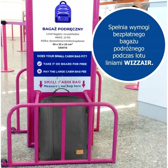 WizzAir méretű hátizsák 40x30x20cm
