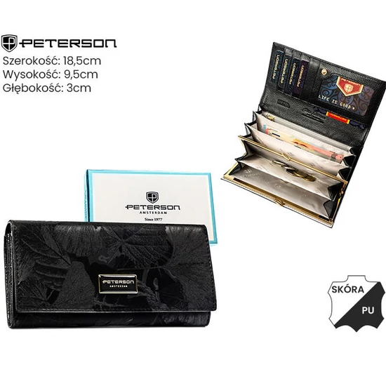 Női PTN pénztárca PTN PS401-MLF Fekete PTN PS401-MLF Fekete