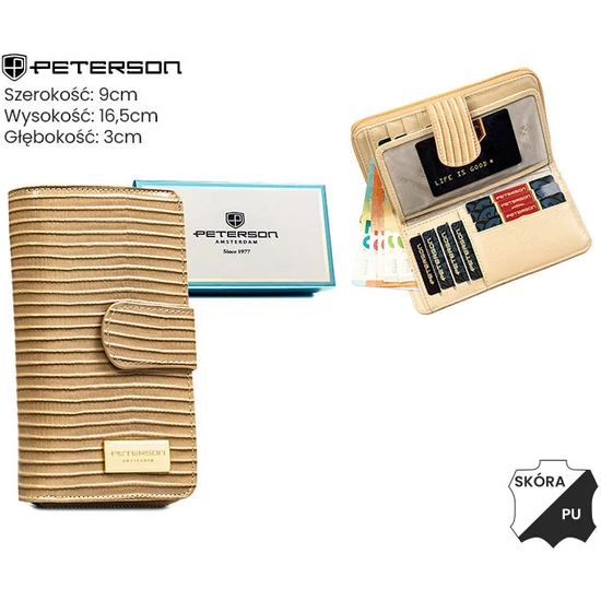 Női pénztárca bőr+PU PTN PS116-CRV Khaki
