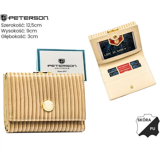 Női pénztárca bőr+PU PTN PS15-09-CRV Khaki színben