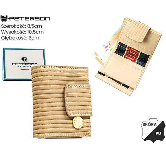 Női pénztárca bőr+PU PTN PS329-CRV KHAKI