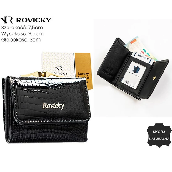 Női bőrtárca RH-32-1-RS Fekete