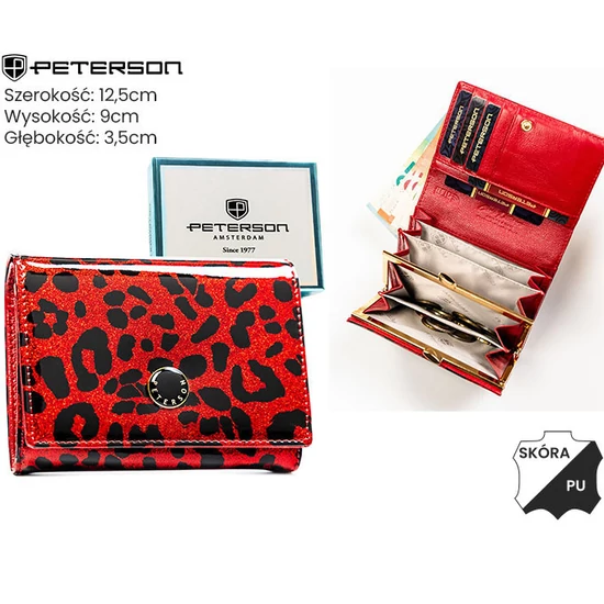 Női pénztárca bőr+PU PTN PS445-PDS Red