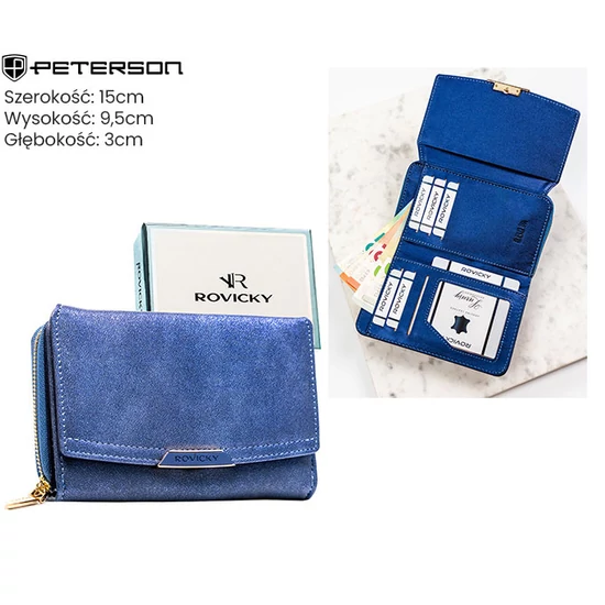 Női öko pénztárca R-001-WD8 Tengerészkék