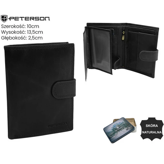 Férfi bőr pénztárca PTN N4L-LWC Fekete