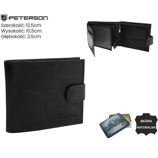 Férfi bőr pénztárca PTN N992L-LWC Fekete