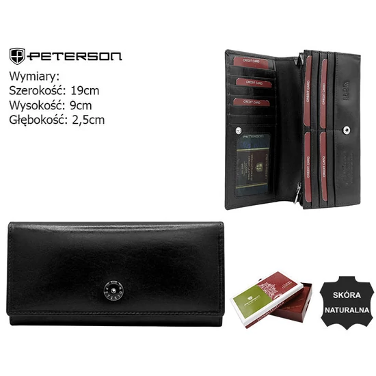 Női bőr pénztárca PTN 1680133-TVT Fekete