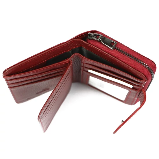 Valódi bőr Pénztárca piros színben RFID védelemmel
