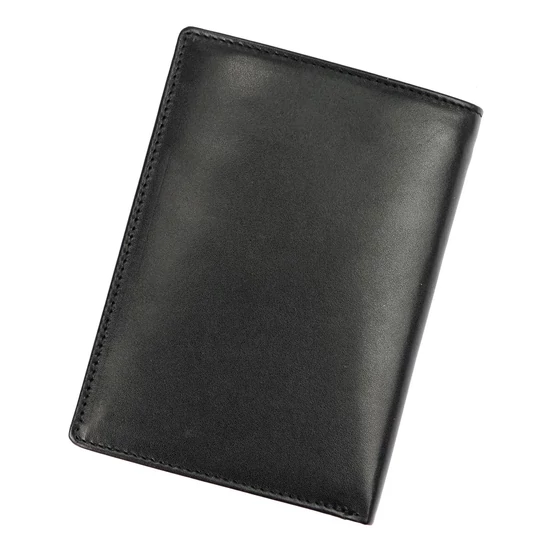 Fekete színű Valódi bőr Pénztárca RFID védelemmel