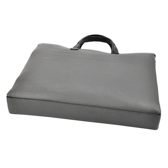 Gregorio Valódi bőr Laptoptartós üzleti táska szürke színben