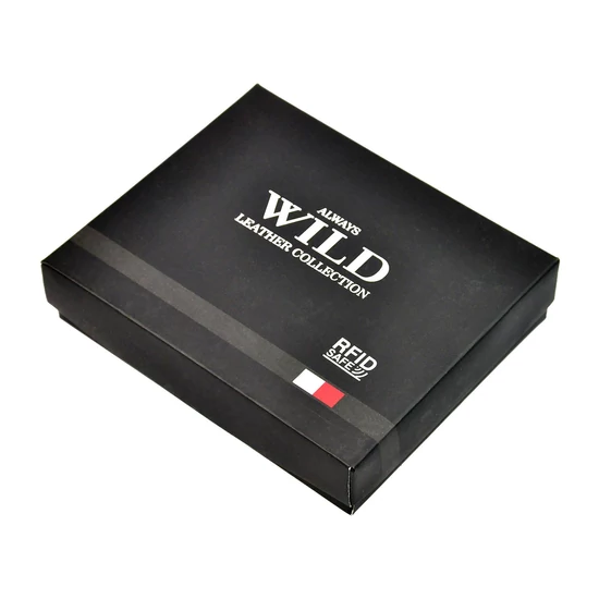 Wild Valódi bőr Pénztárca barna színben RFID védelemmel
