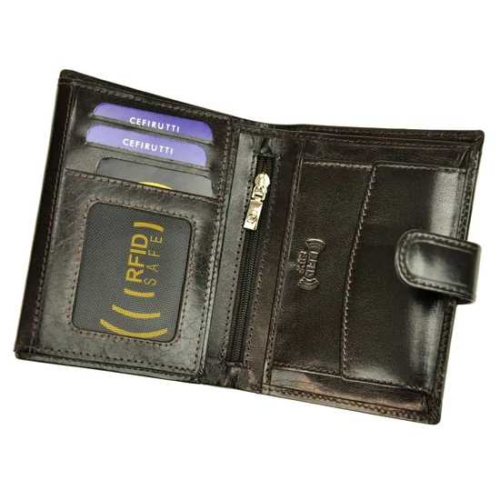 Cefirutti Valódi bőr Férfi Irattárca RFID rendszerrel