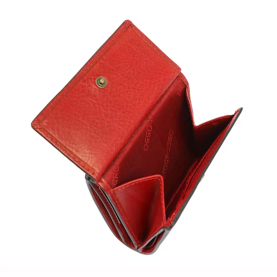 Valódi bőr Piros Pénztárca RFID védelemmel