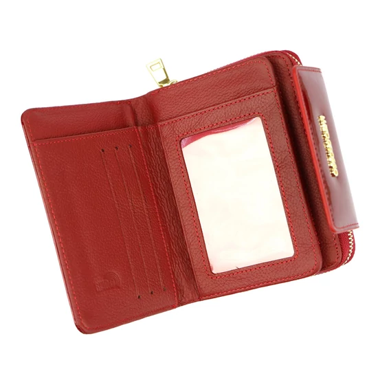 Valódi bőr Piros Pénztárca RFID védelemmel
