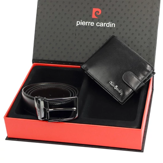 Pierre Cardin Valódi bőr pénztárca és öv ajándékcsomag