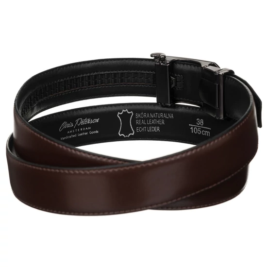 PU+bőr 35 mm-es öv PTN AB35-03-PUL BROWN