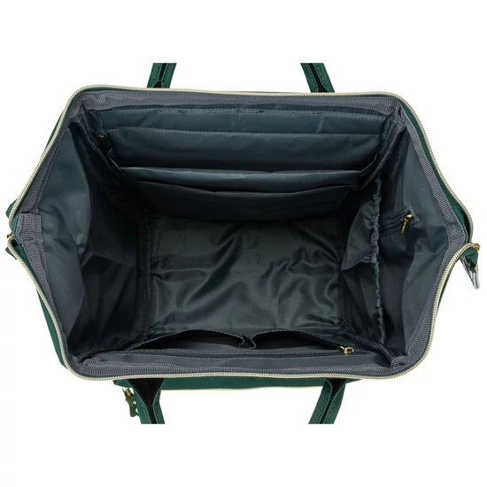 Peterson sötétzöld laptop hátizsák USB töltővel - Wizz Air/Ryanair méret