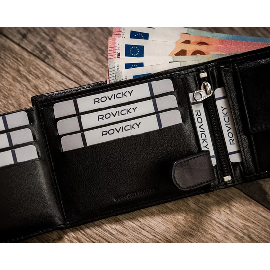 Férfi RFID bőr pénztárca ROVICKY R-RM-11L-GCL