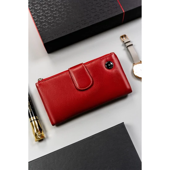 Női bőr pénztárca PTN D24-L-MNK Red Multi