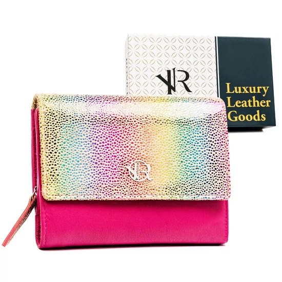 Női bőrtárca RV-3412-SLA Dot pink