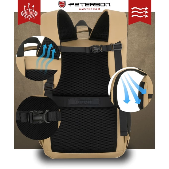 Peterson Hátizsák PTN HY242 khaki színű