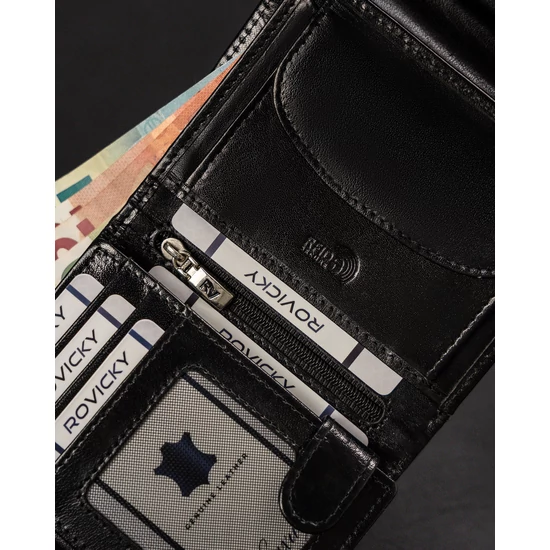 RFID bőr pénztárca ROVICKY RV-70614-9-BCA